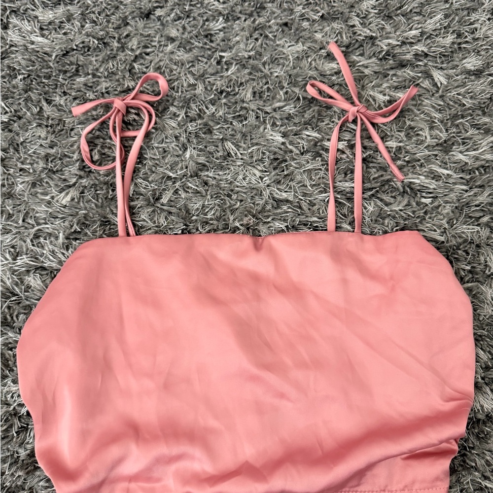 Forever 21 Pink Satin Crop Top